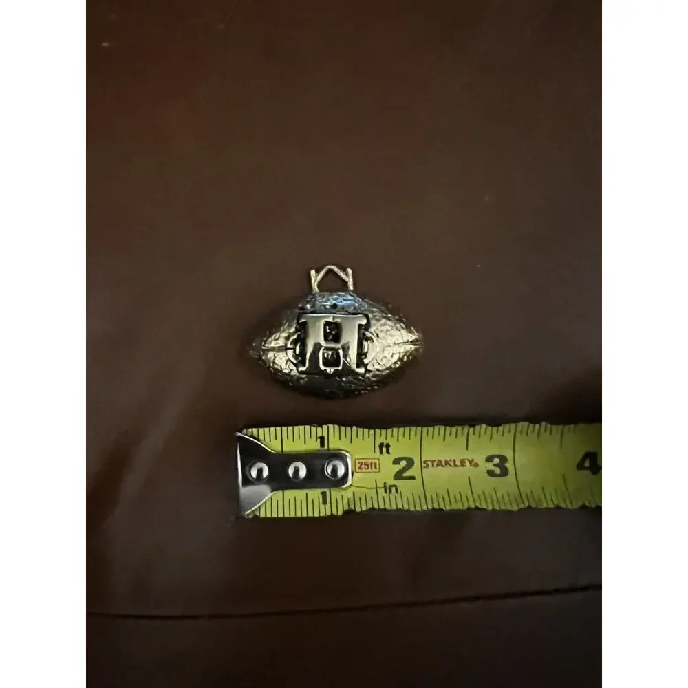 Football Charm Keychain Pendant H Harvard Texans Hawaii Houston Brass Metal